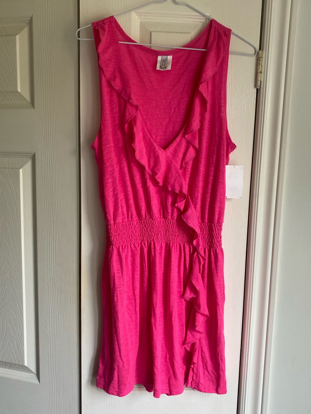 BECCA Bright Pink Ruffle Swim Coverup